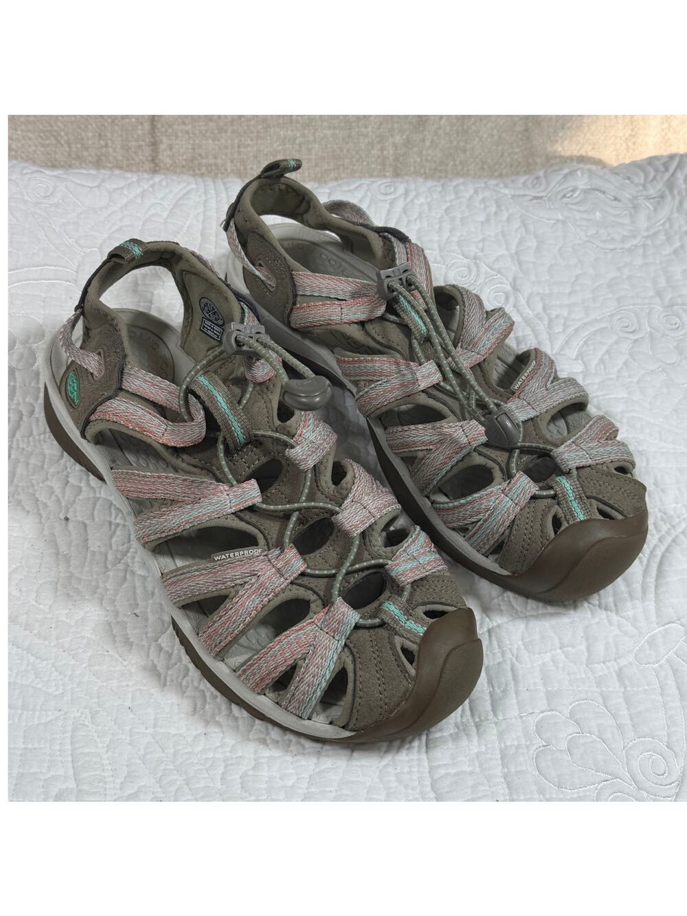 KEEN Whisper Womens 8.5 Gray Sport Sandals Hiking Water Trail Outdoor Shoes